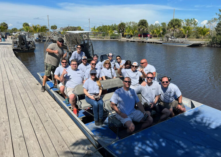 Leadership Meeting Outing on the Air Boat Through the Everglades in South Florida