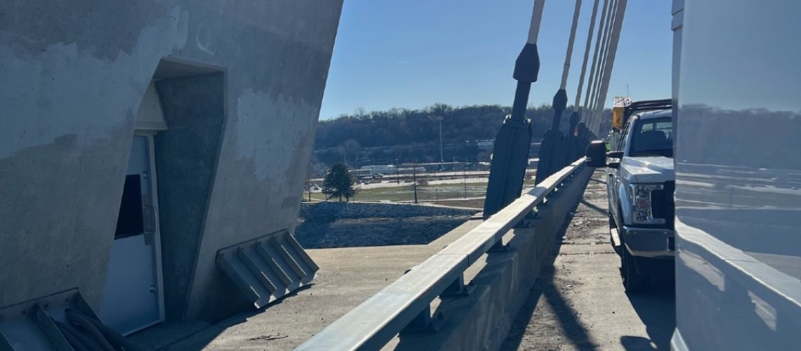 A new hollow metal door on the Bond Bridge