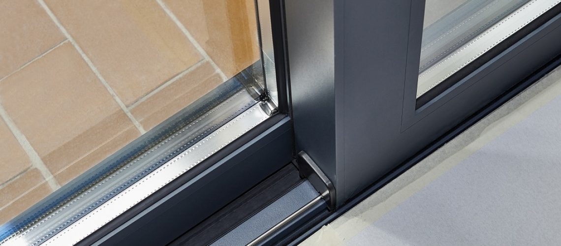 Sliding glass door detail and rail