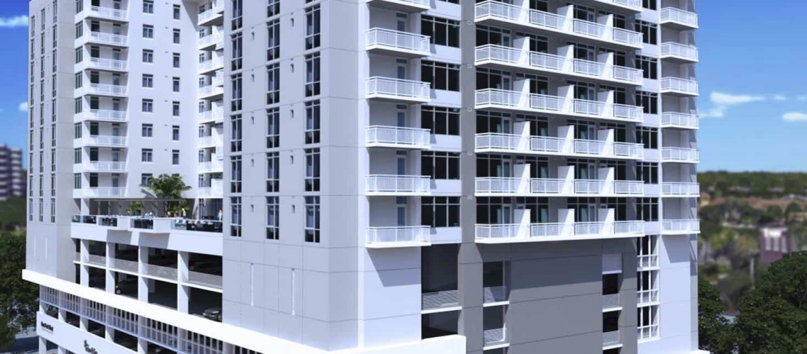 Artist rendering of the Waterview Apartments at Echelon City Center