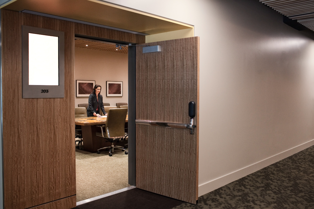 Access-controlled office doors