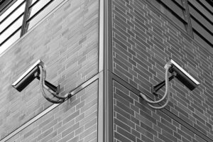 Security cameras on a building.